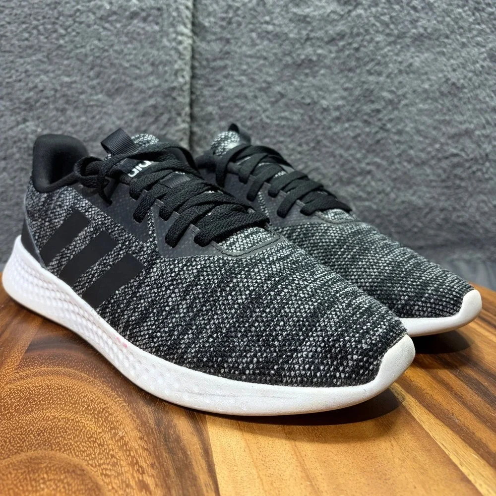 Adidas Fluidstreet Mens Running Shoes Black White Knit Sneakers FX8921 Size 12